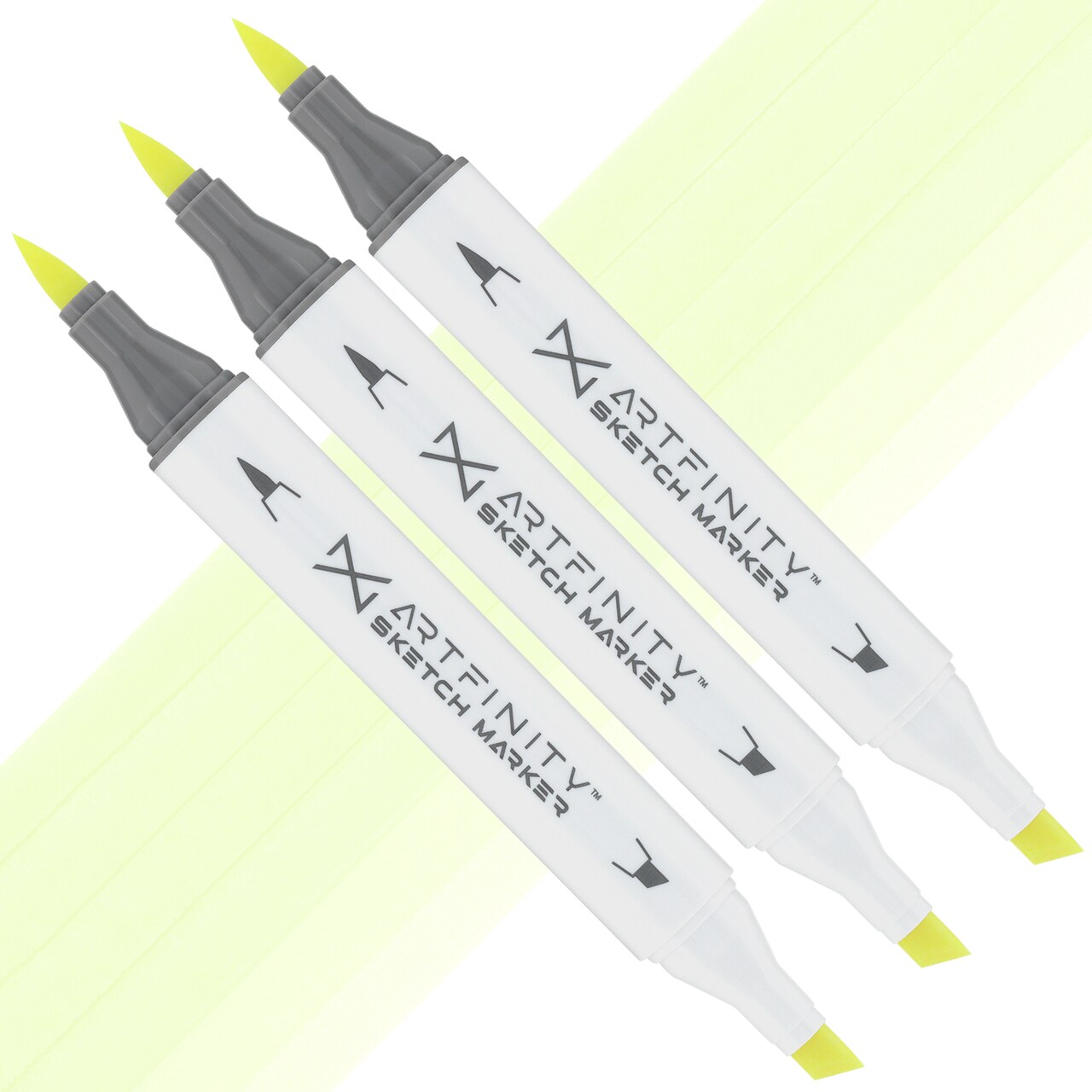 Artfinity Sketch Marker Sets - Set of 3 - Lily White YG1-0, Vibrant, Professional, Dye-Based Alcohol Markers for Artists, Drawing, Travel, & More